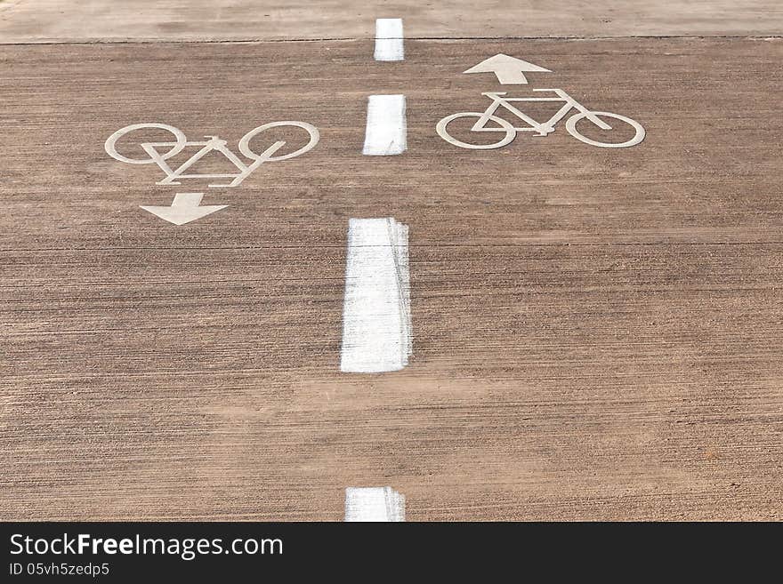 Road marking of the bicycle path. Tel-Aviv. Israel. Road marking of the bicycle path. Tel-Aviv. Israel.