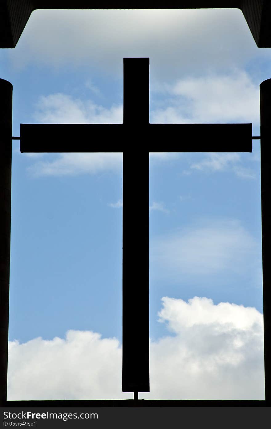 Christian cross in the sky