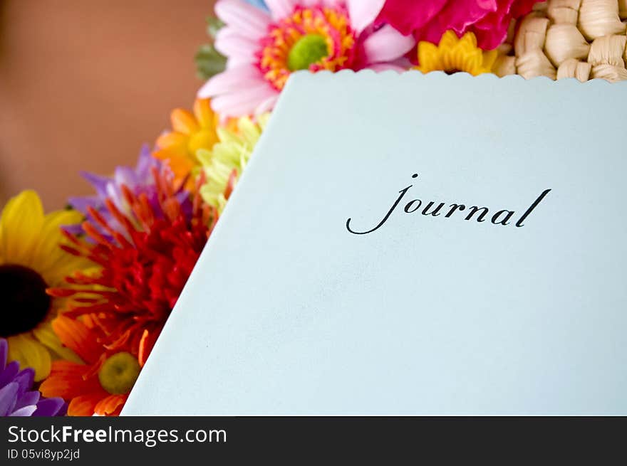 Journal with colorful flowers