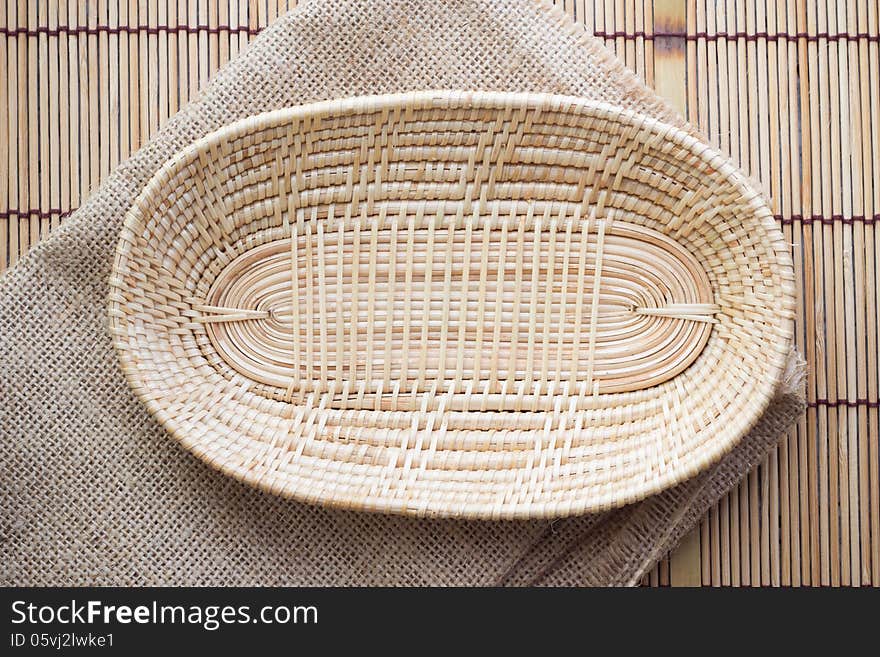 Empty wicker basket, Thai style. Empty wicker basket, Thai style