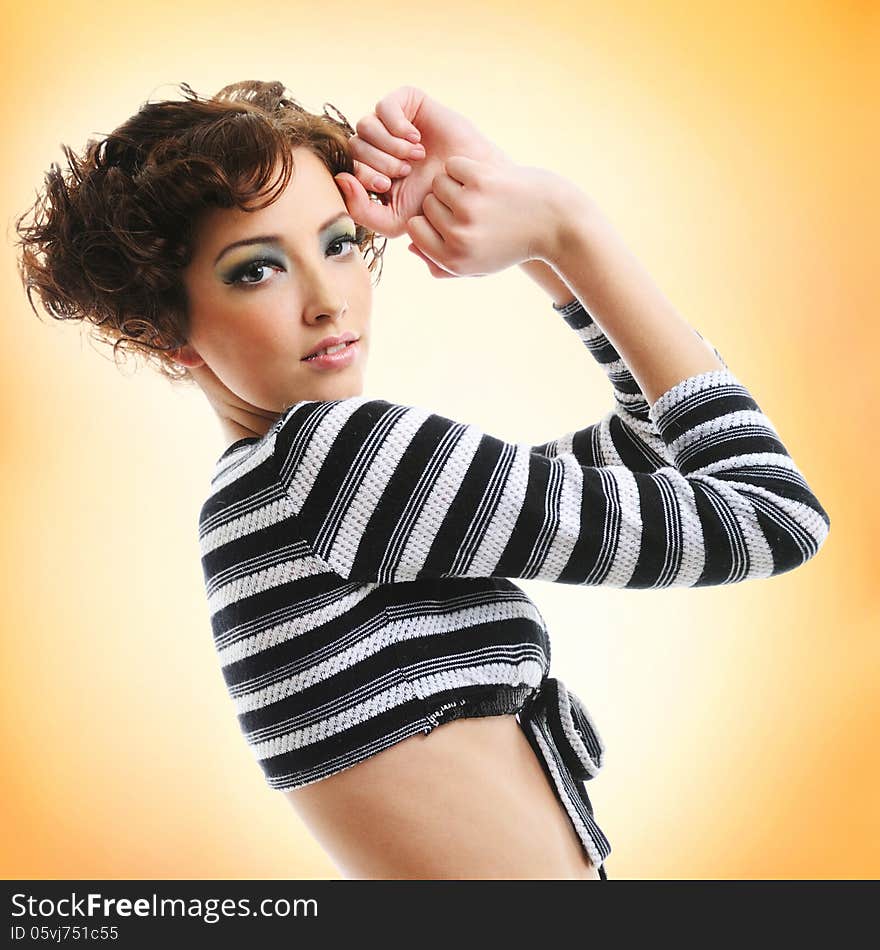 Woman with fashion hairstyle