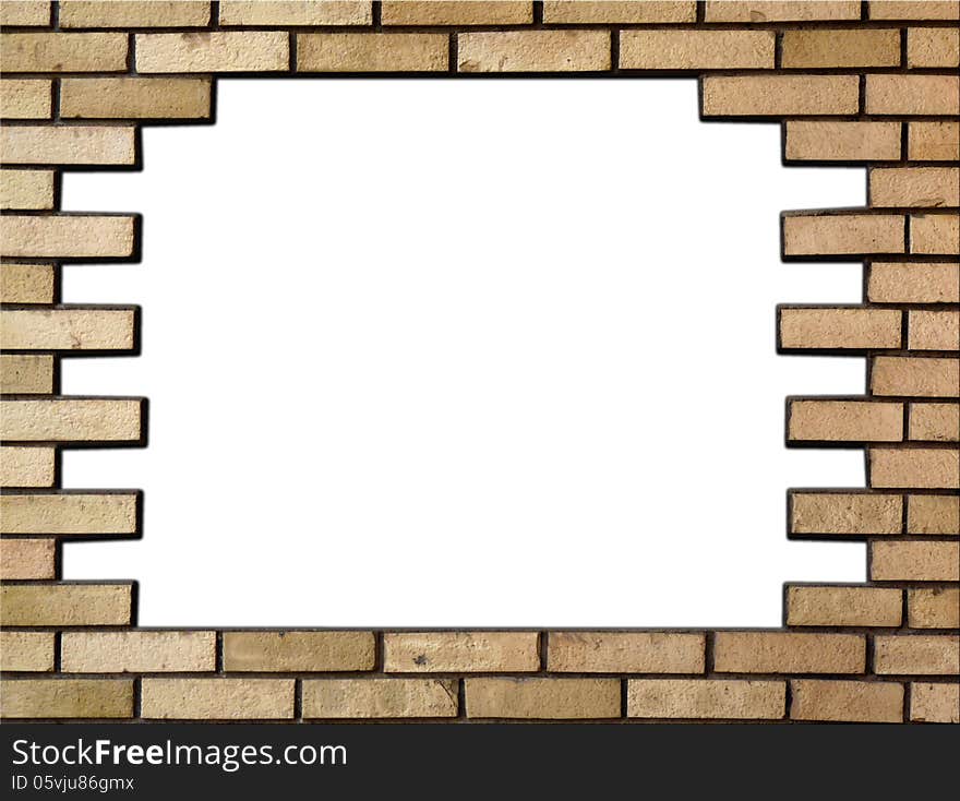 Brick wall horizontally in the frame. Brick wall horizontally in the frame