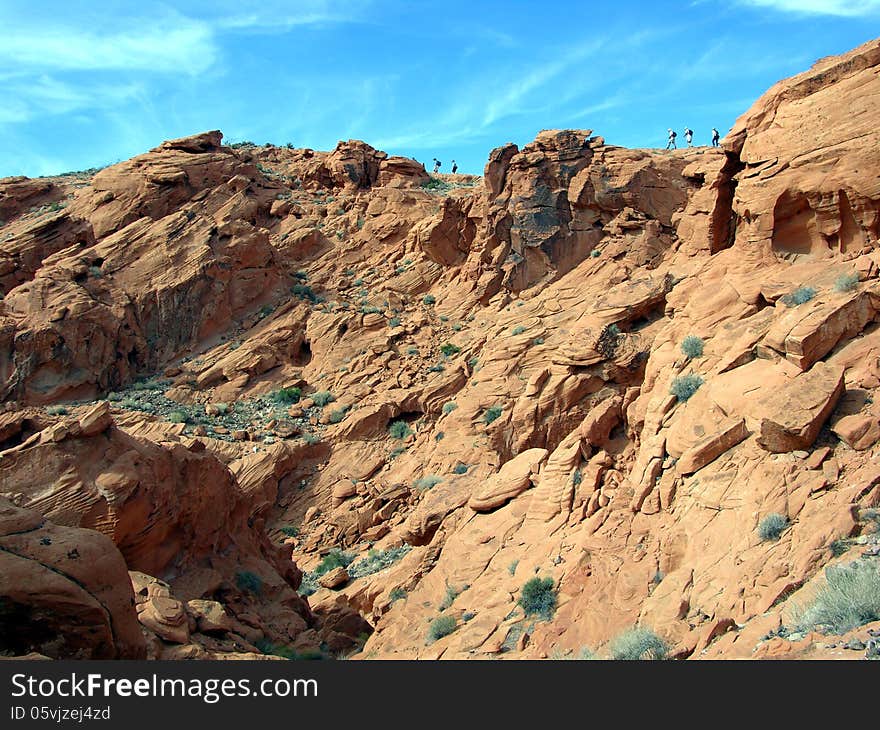 Hiking within the Redstone area in Lake Mead Recreation area