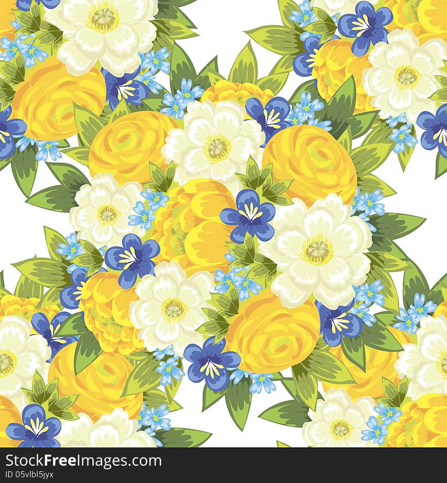 Vector seamless background with flowers. Vector seamless background with flowers