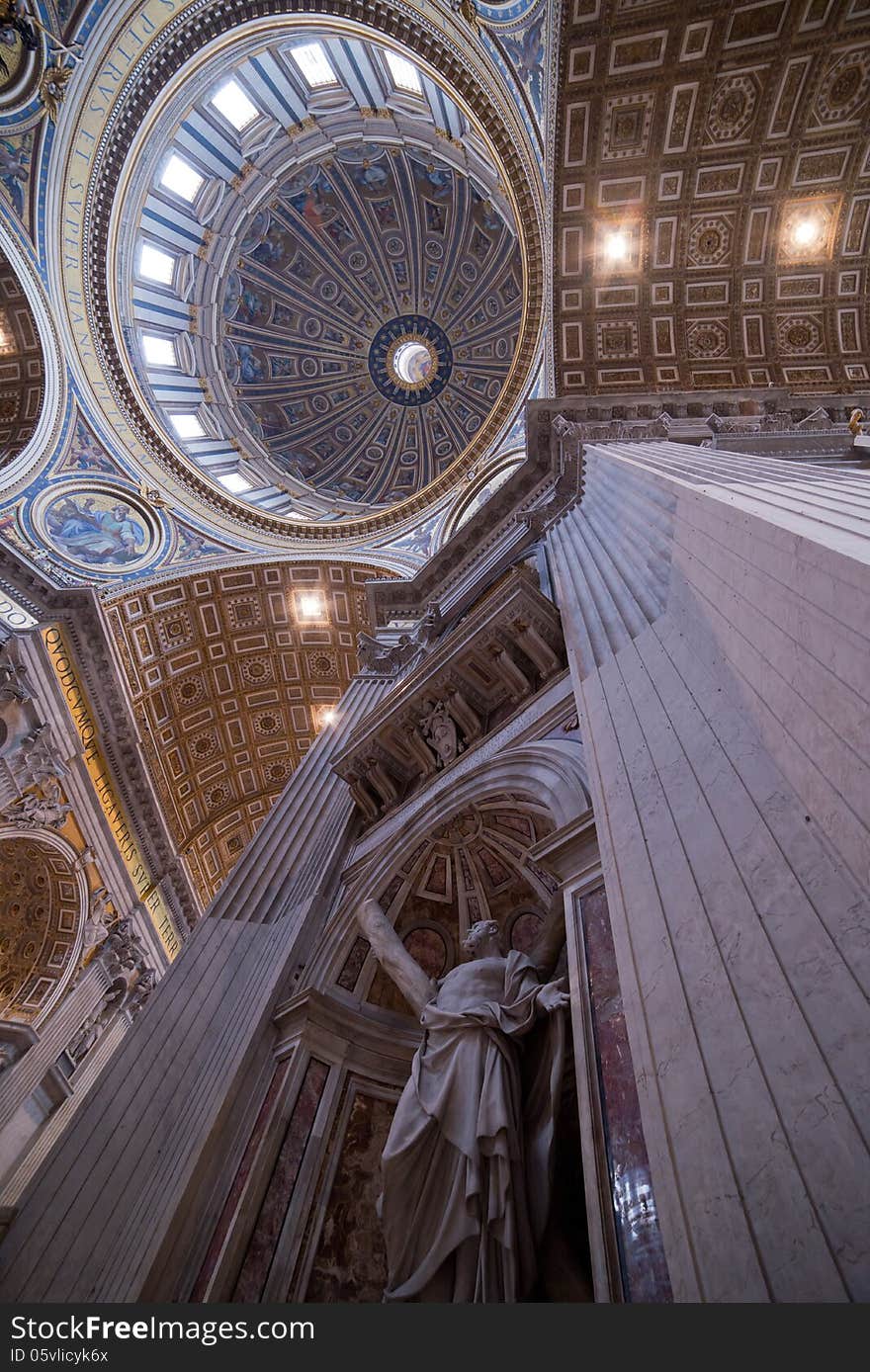 Ceiling of the S. Pietro Basilica. Ceiling of the S. Pietro Basilica