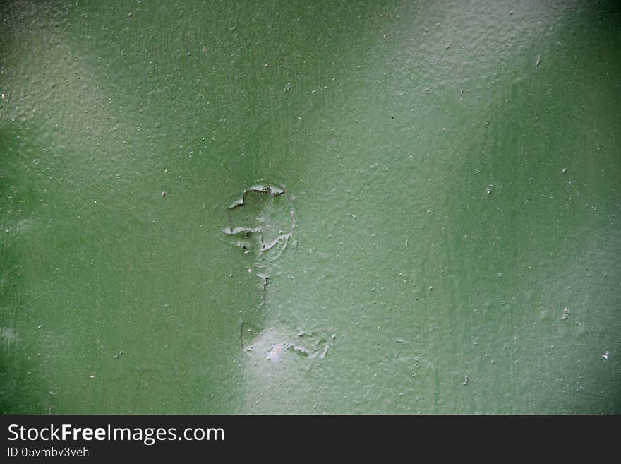 Green metal background in daylight