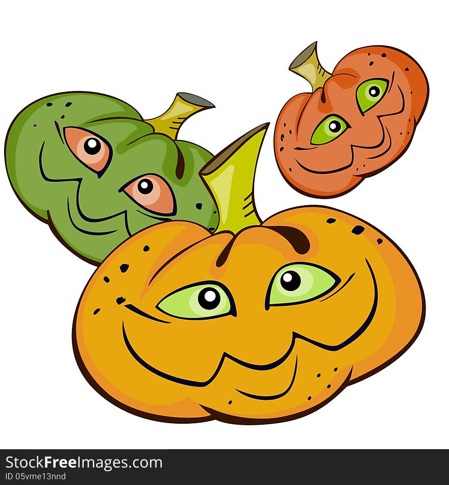 Three pumpkins