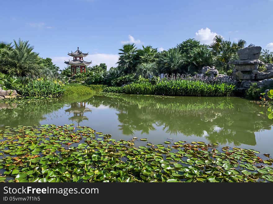 Summer classical Chinese garden