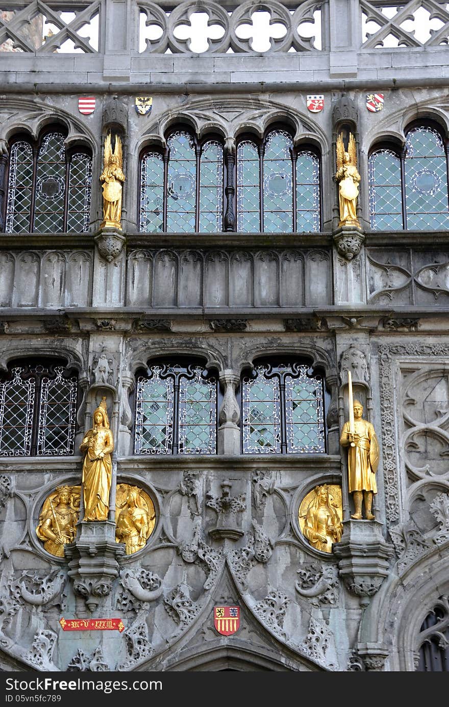 Detail of an historical building in Bruges, Belgium. Detail of an historical building in Bruges, Belgium.