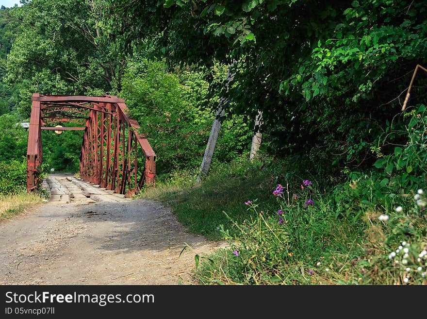 Rusty abandoned bridge