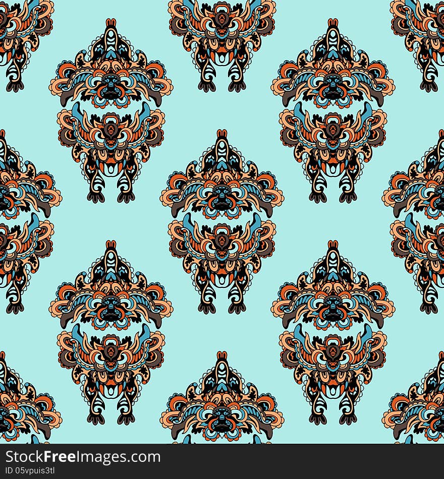 Seamless Pattern In Folk Style