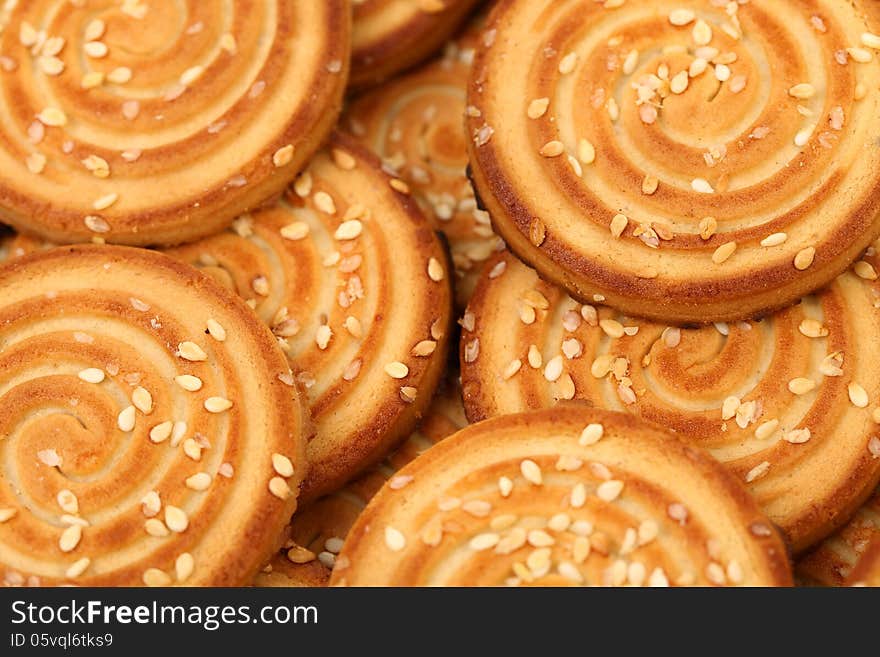 Background of sesame cakes.