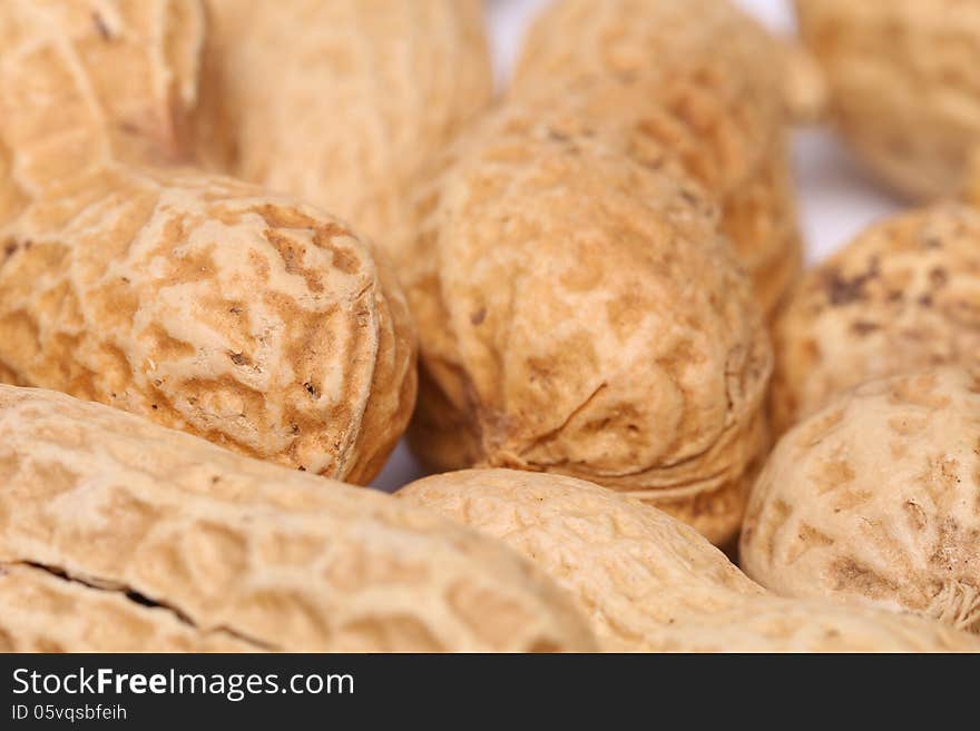 Background of some peanuts. Macro.