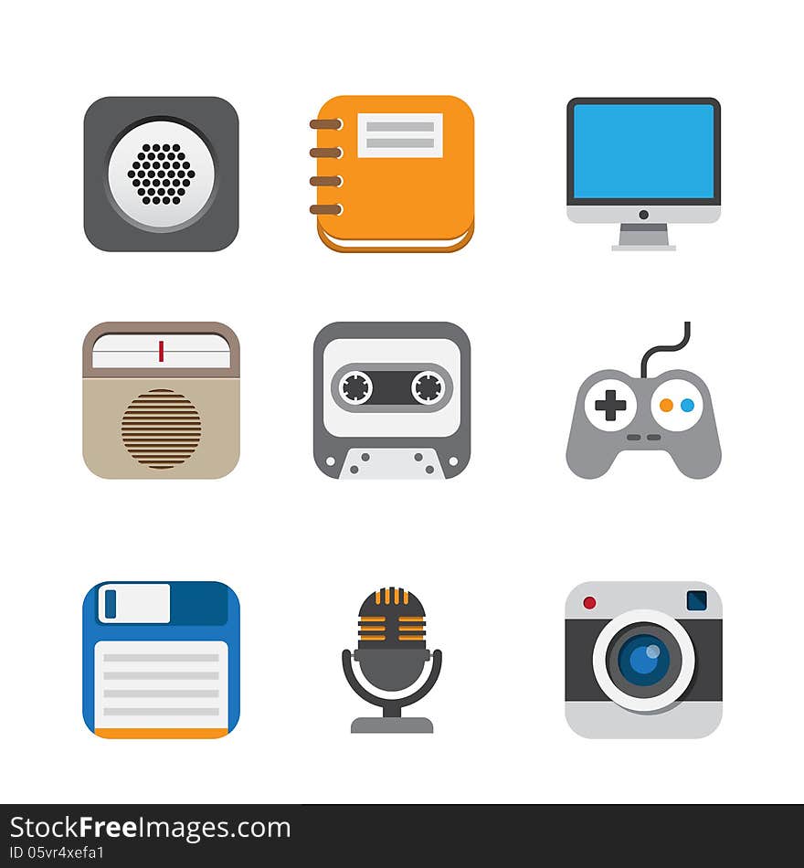 Business And Interface Flat Icons Set