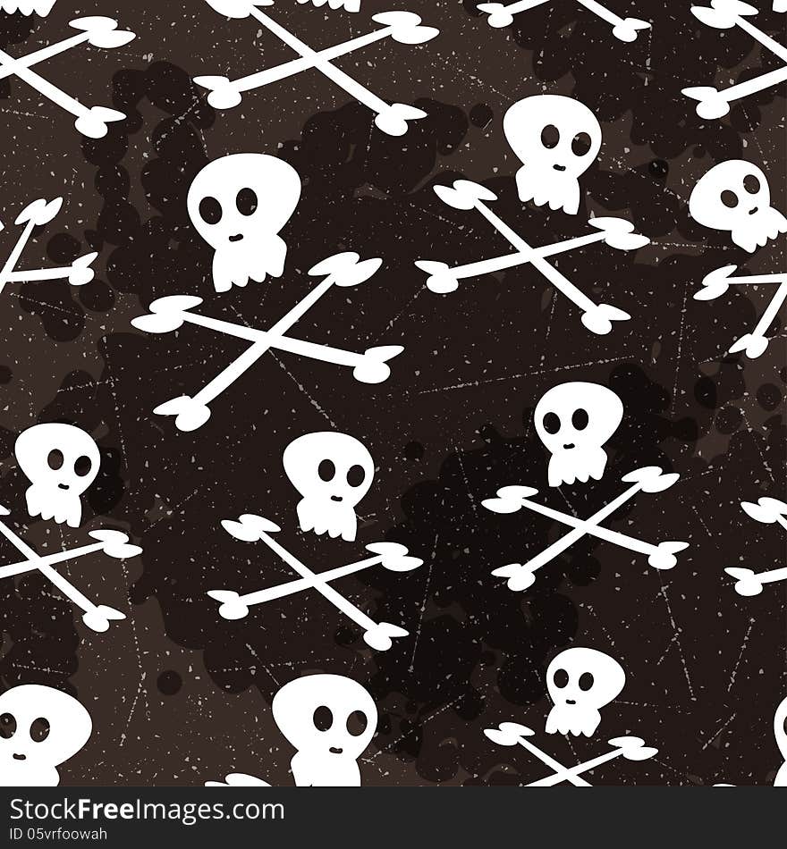 Halloween pattern with skulls and bones. Vector seamless texture. Halloween pattern with skulls and bones. Vector seamless texture