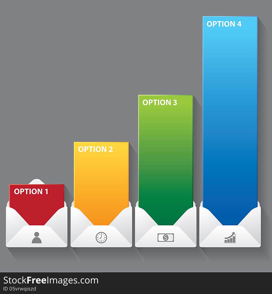 Vector illustration of Envelope with blank paper