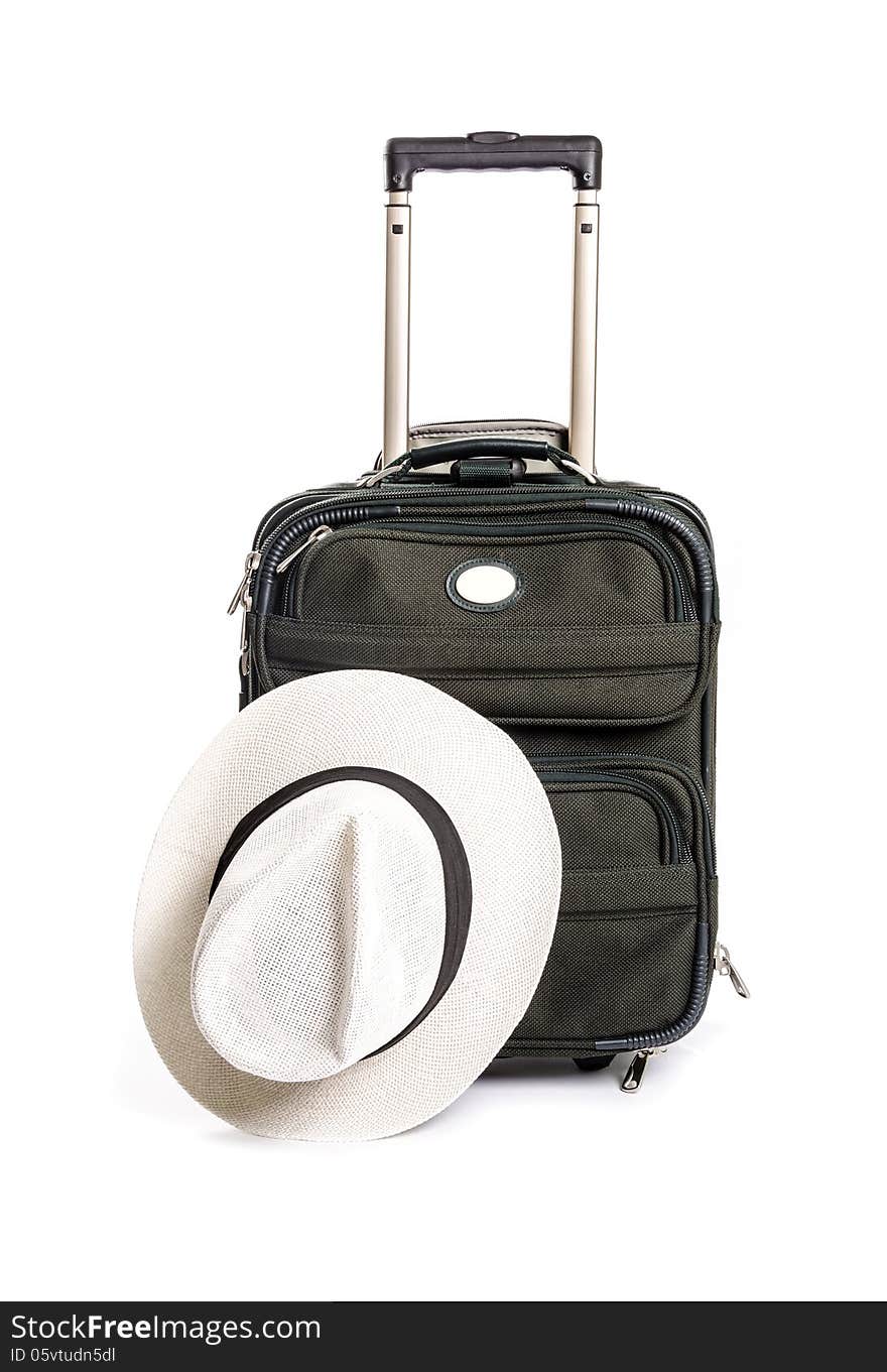 Small Green Travel Luggage Isolated 3