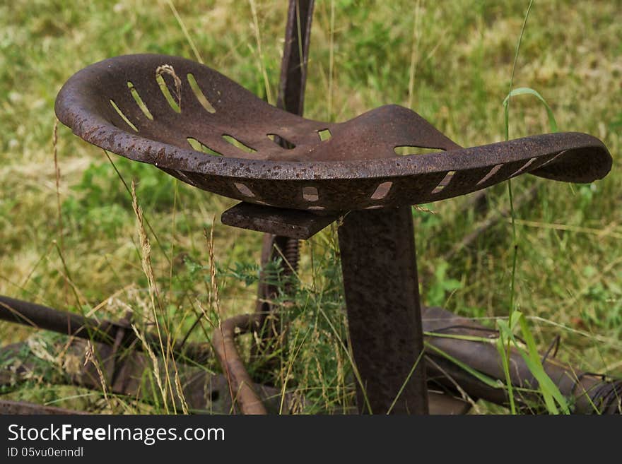 Vintage farm equipment in a provincial park. Vintage farm equipment in a provincial park