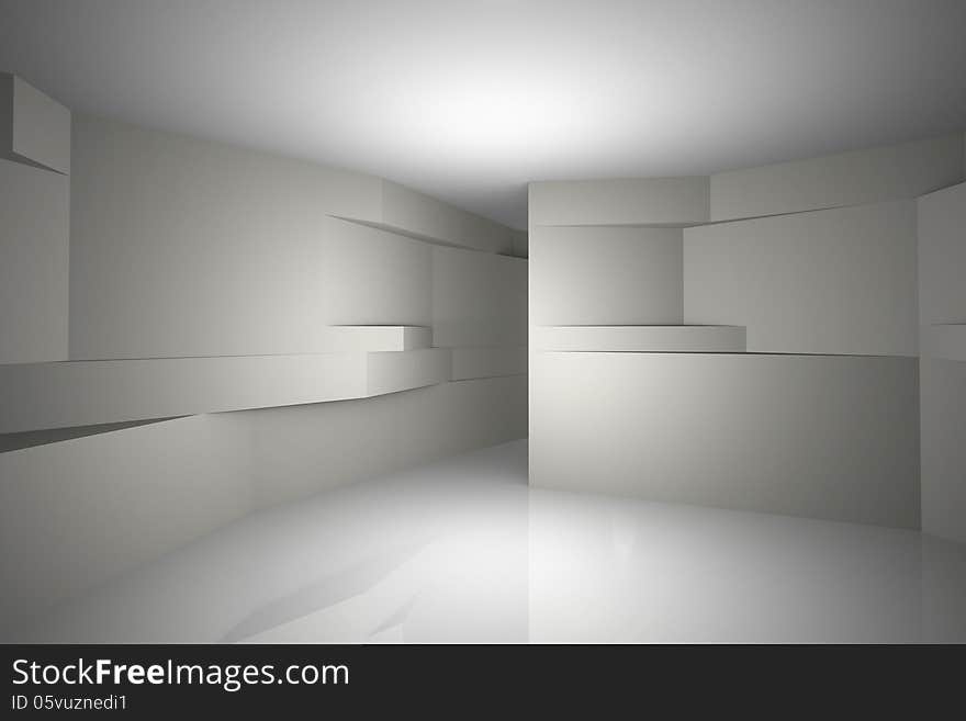 Abstract architecture background, futuristic interior