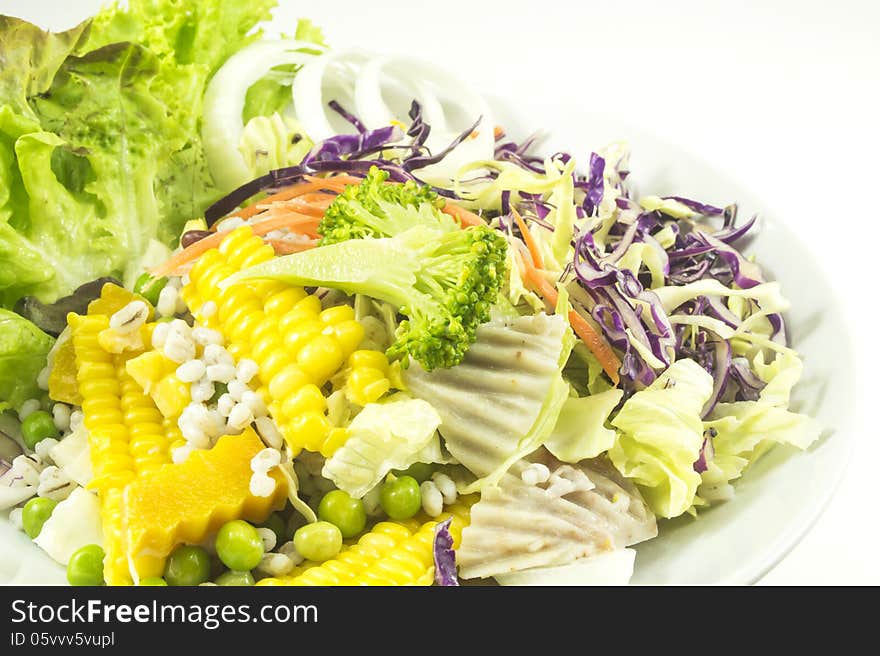 Mix salad on white isolate background