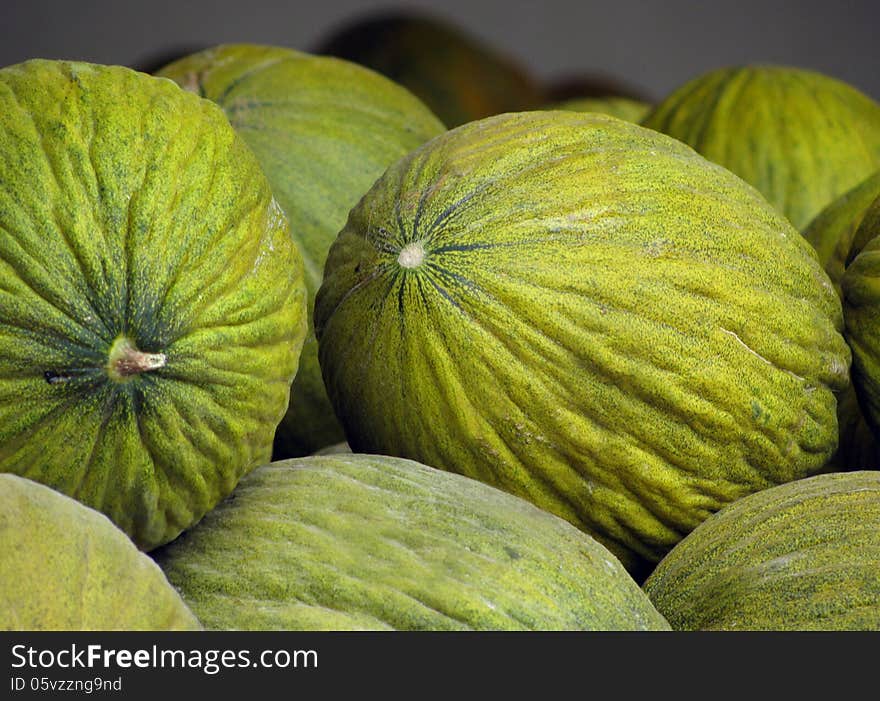 Melons lot of green color