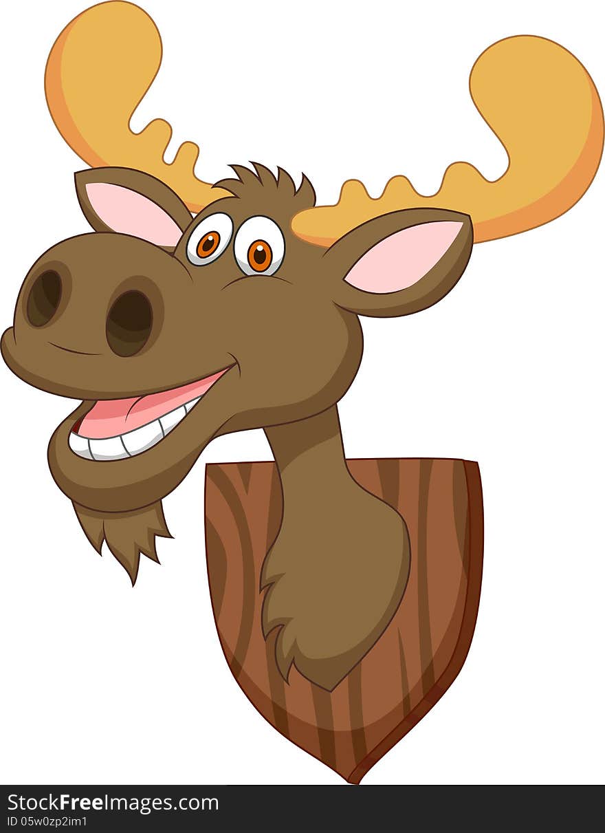 Illustration of Moose head cartoon