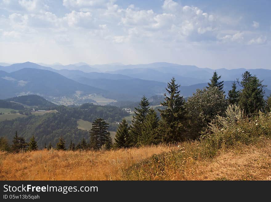 Alps mountains summer view in Austria. Alps mountains summer view in Austria