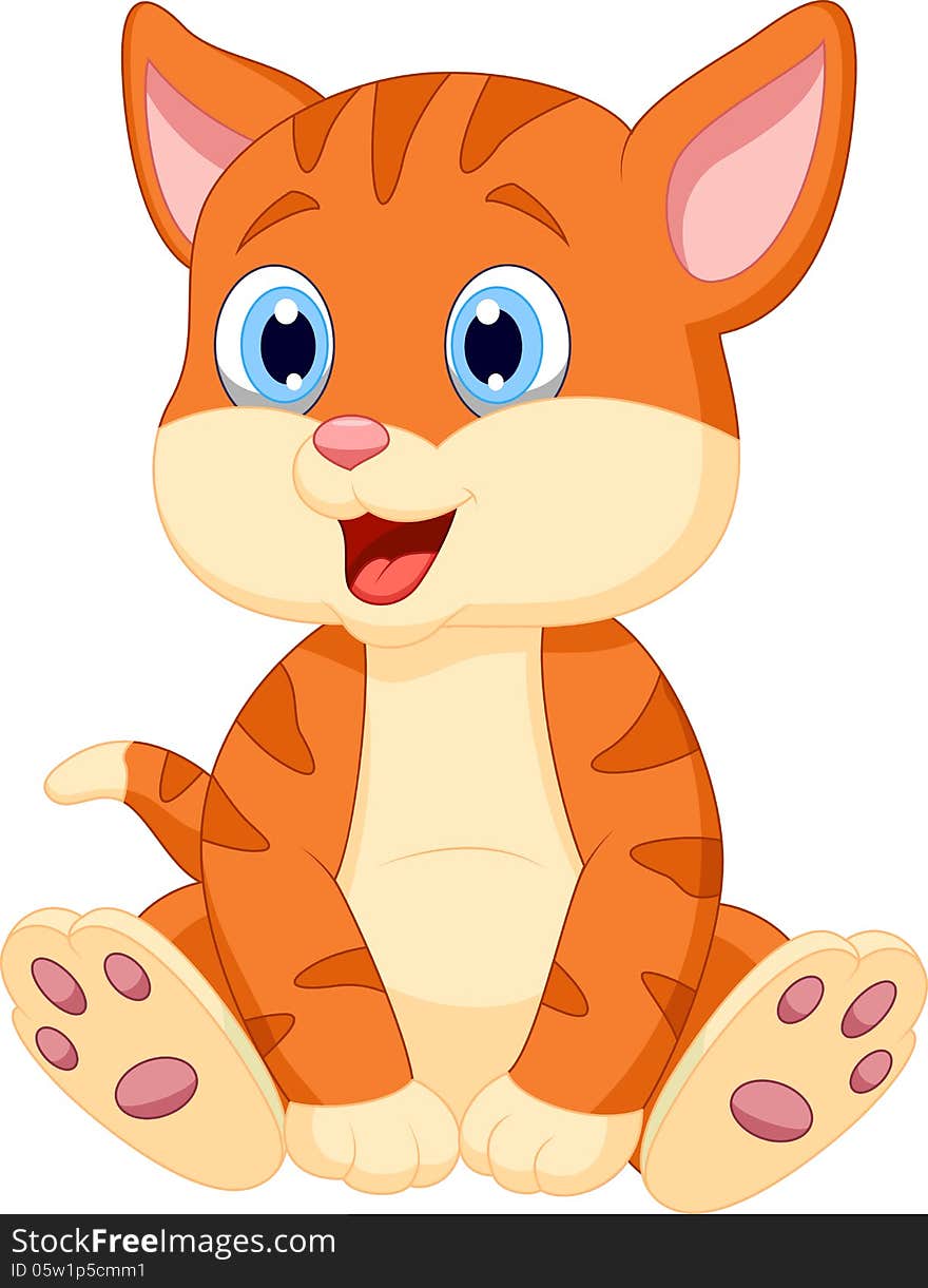 Illustration of Cute cat cartoon