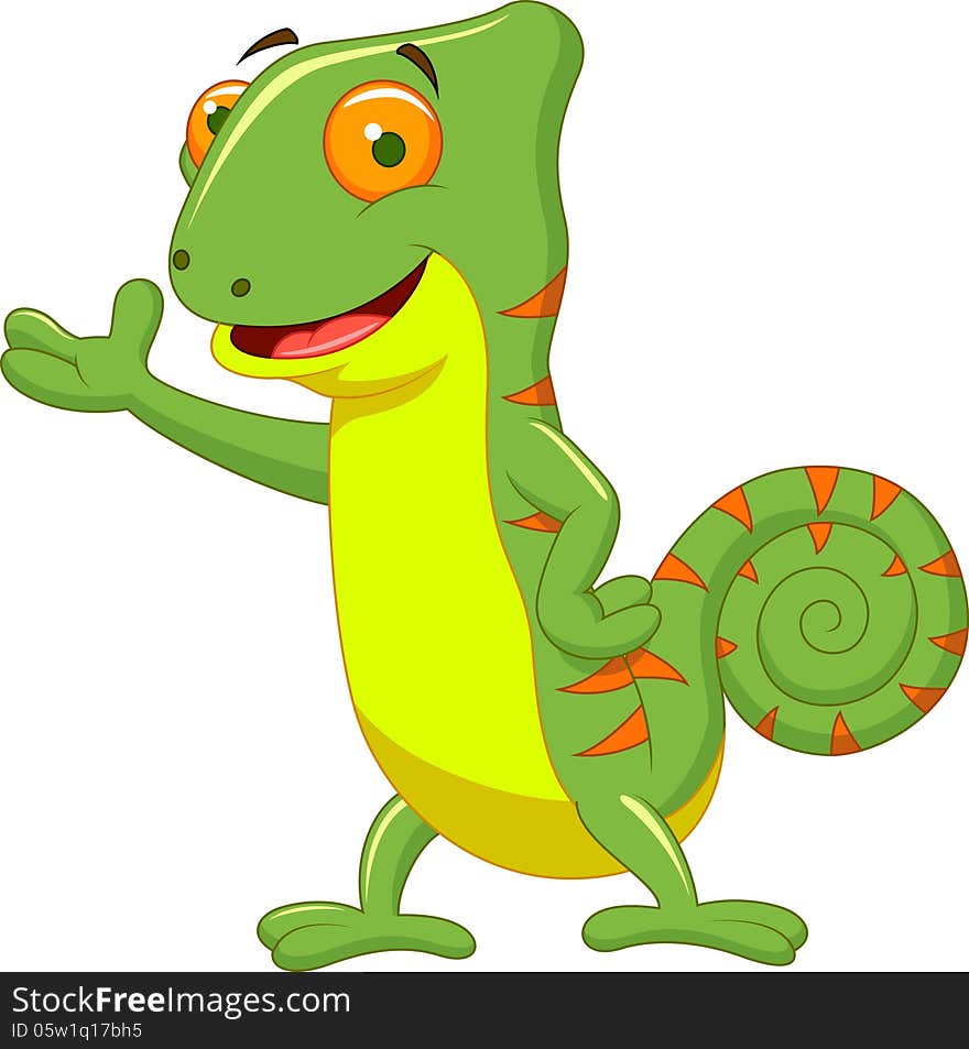 Illustration of Chameleon cartoon