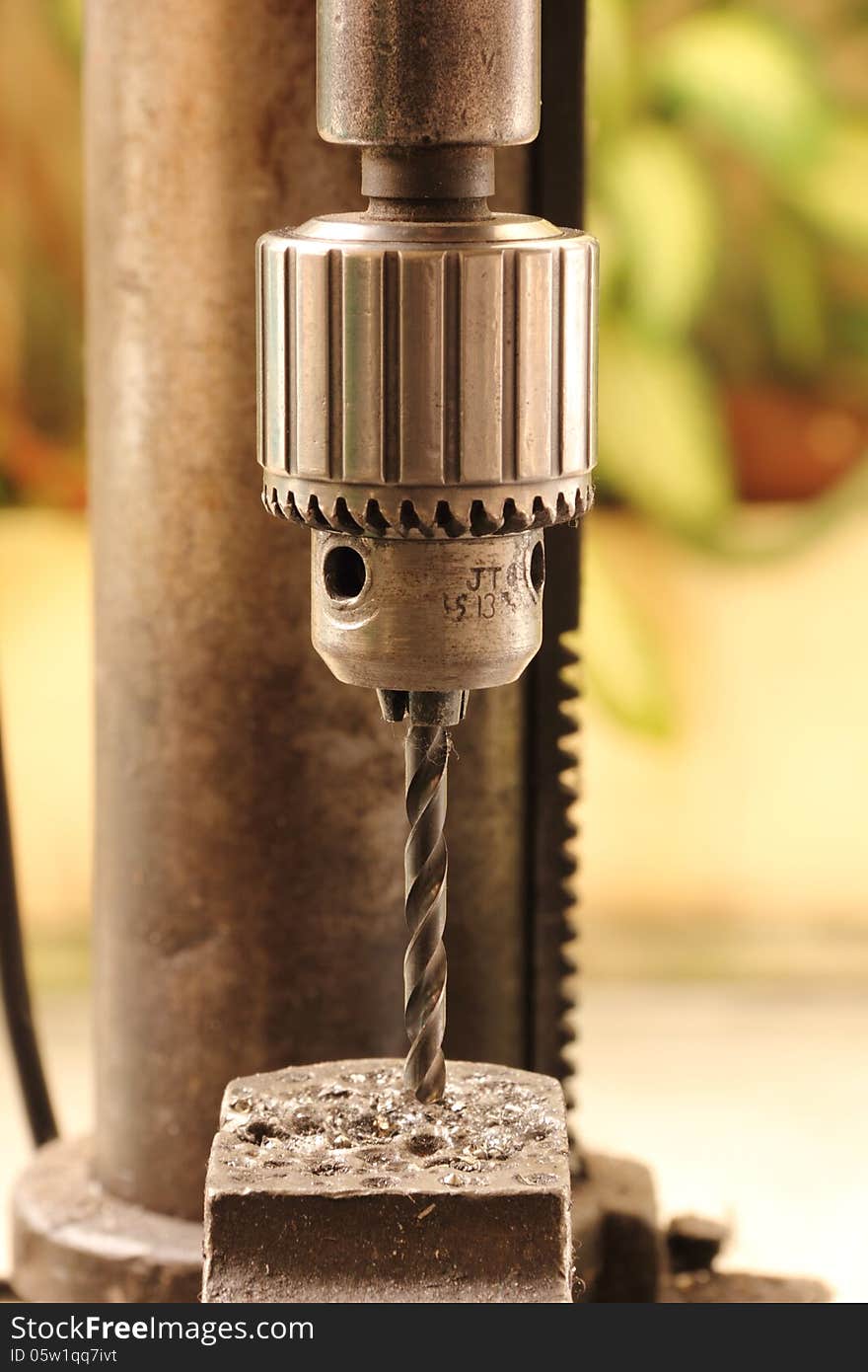 Closeup electric drill.