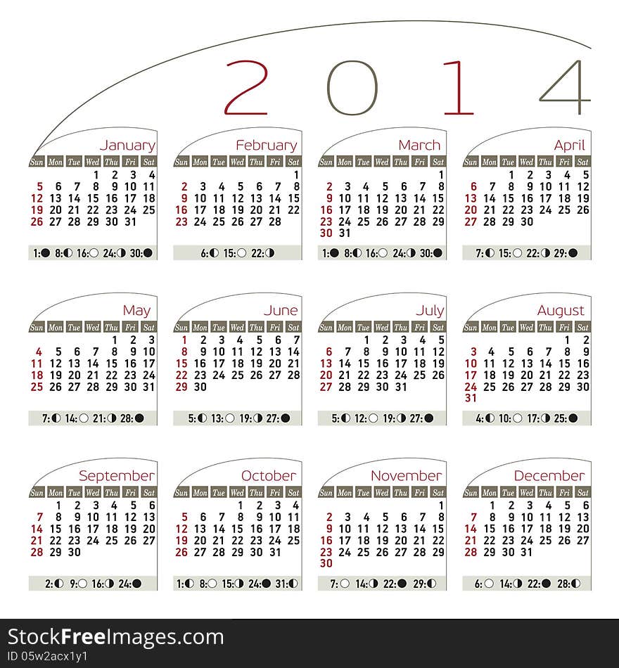 Calendar 2014 elegant