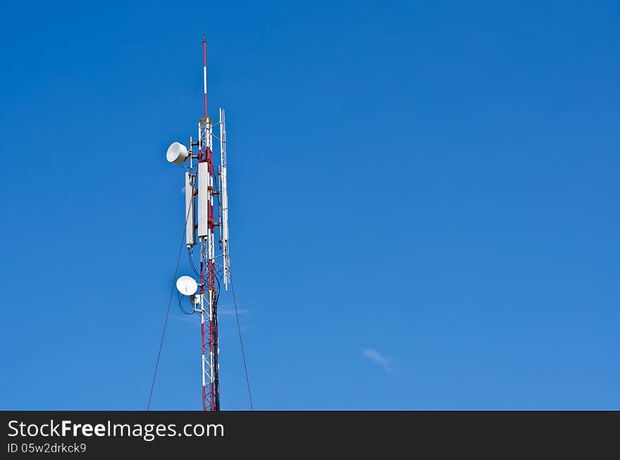 Communication tower and satellite dish