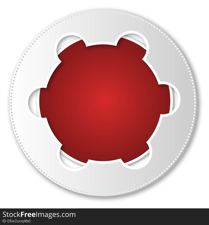 Red abstract icon with white frame