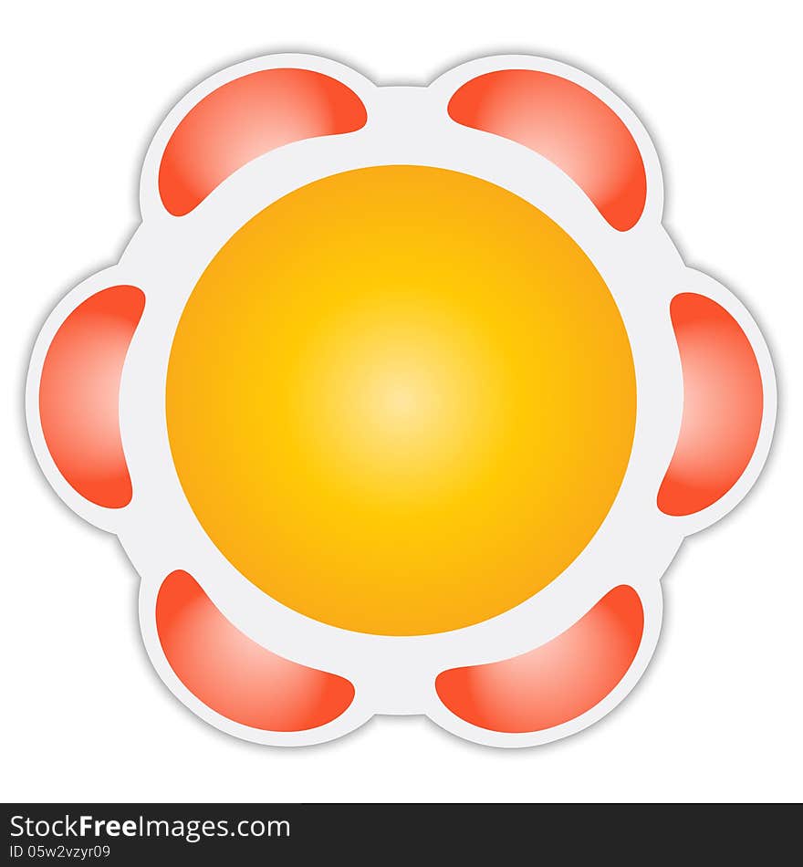 Red and yellow abstract icon