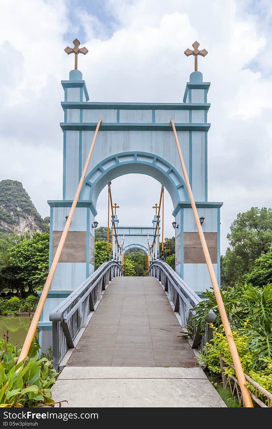 Landscape suspension  bridge