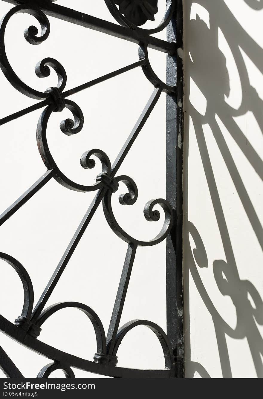 Steel grating and its shadow. Steel grating and its shadow