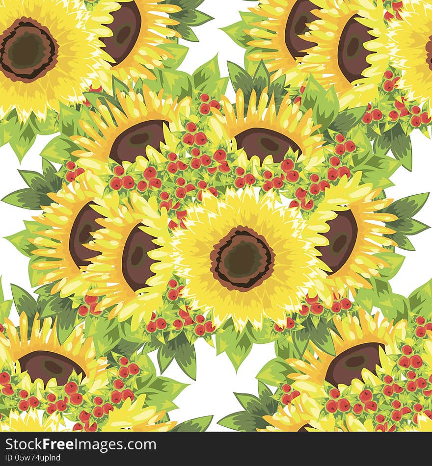 Vector seamless background with flowers. Vector seamless background with flowers