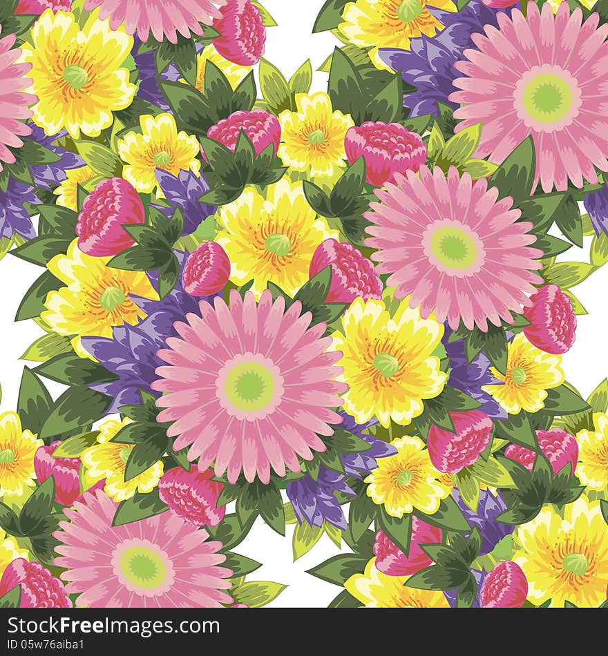 Vector seamless background with flowers. Vector seamless background with flowers