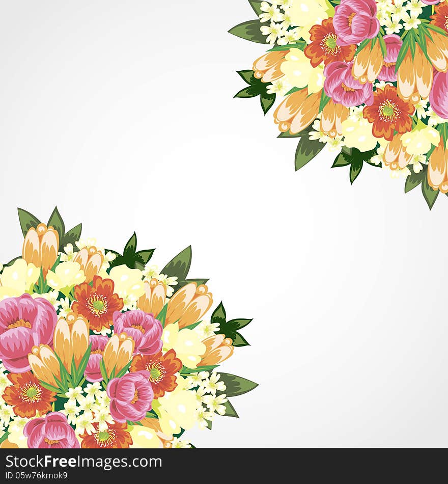 Fresh background with plants and flowers. Fresh background with plants and flowers