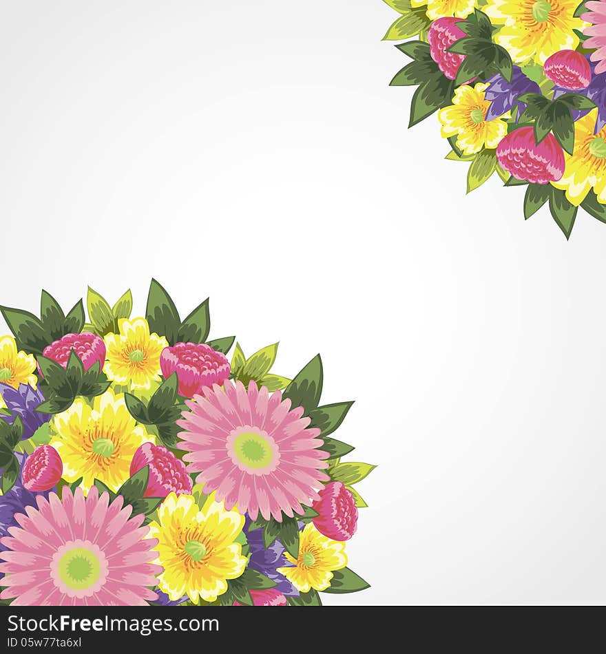 Fresh background with plants and flowers. Fresh background with plants and flowers