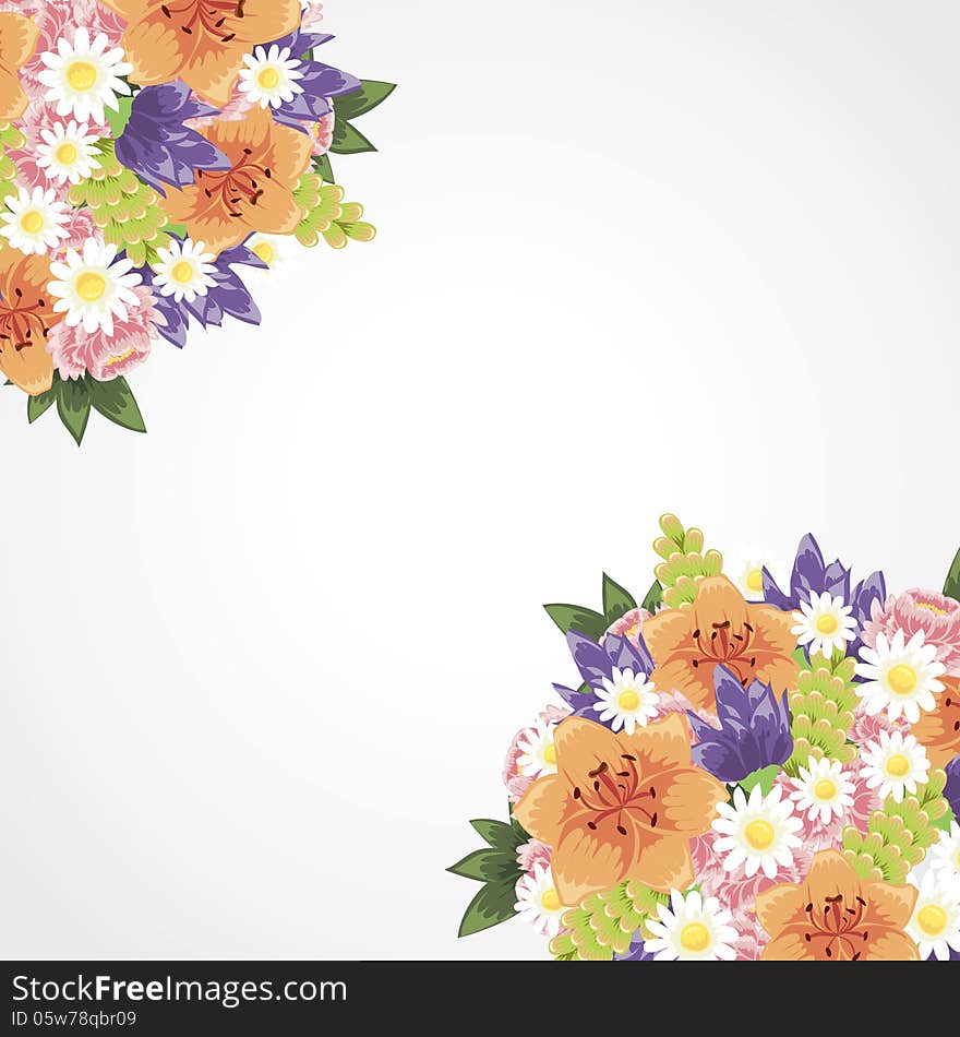 Fresh background with plants and flowers. Fresh background with plants and flowers