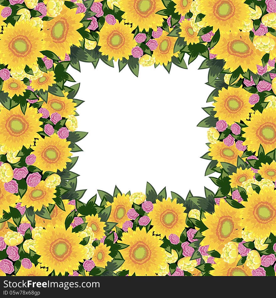 Fresh background with plants and flowers. Fresh background with plants and flowers