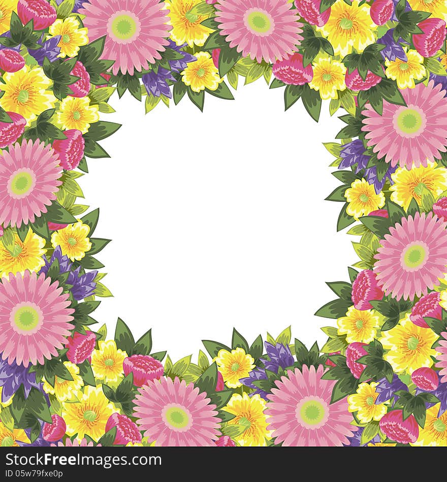 Fresh background with plants and flowers. Fresh background with plants and flowers