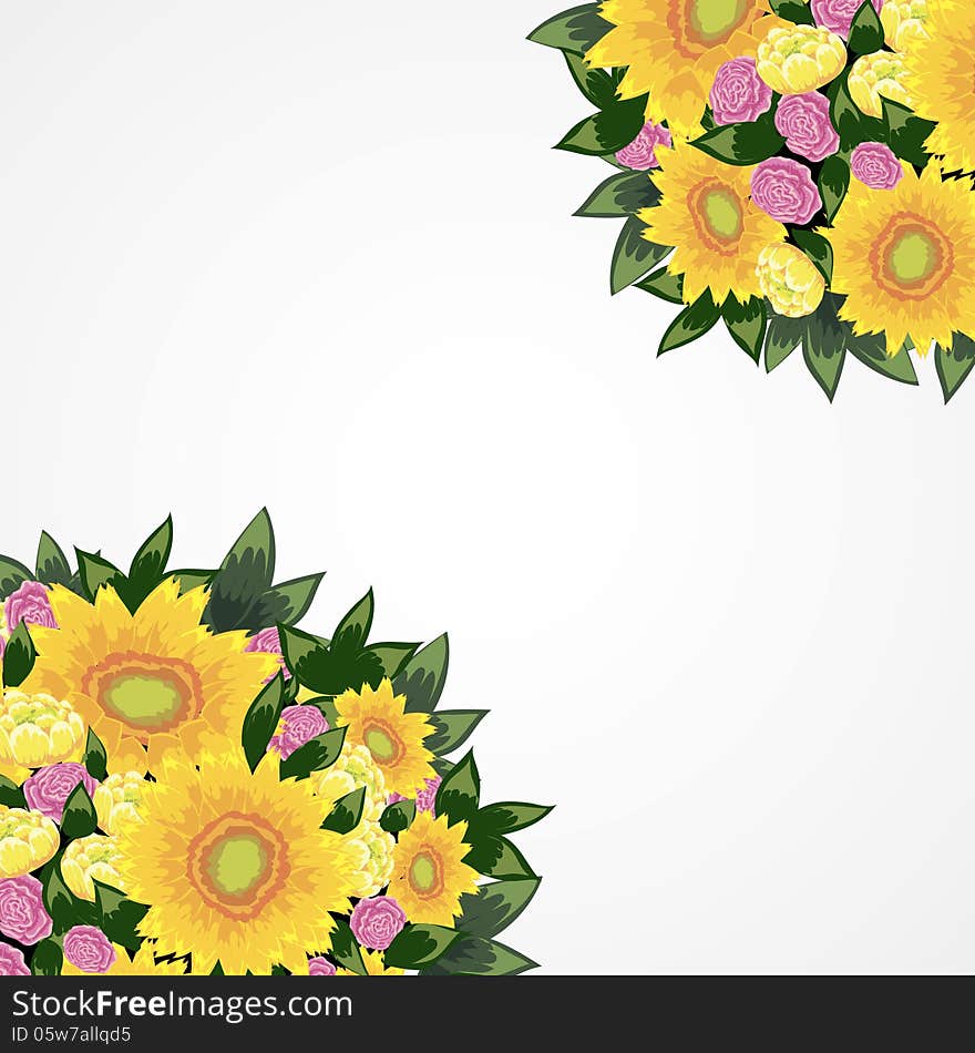 Fresh background with plants and flowers. Fresh background with plants and flowers