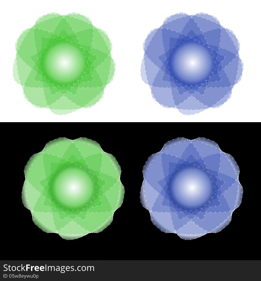 Green and blue vector abstract ornament