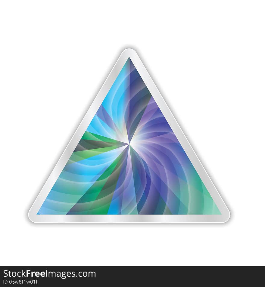 Abstract vector triangle with transparent lines