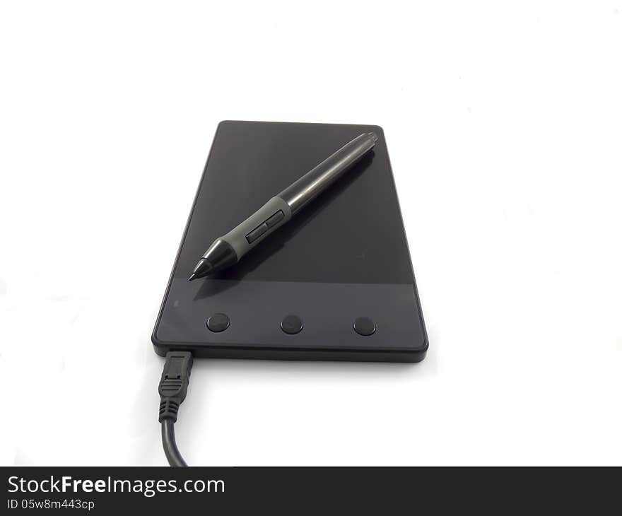 Graphic tablet with pen