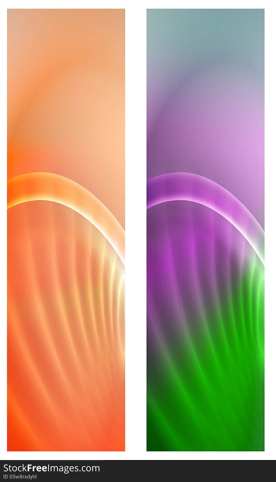 Orange, purple, green vertical abstract background