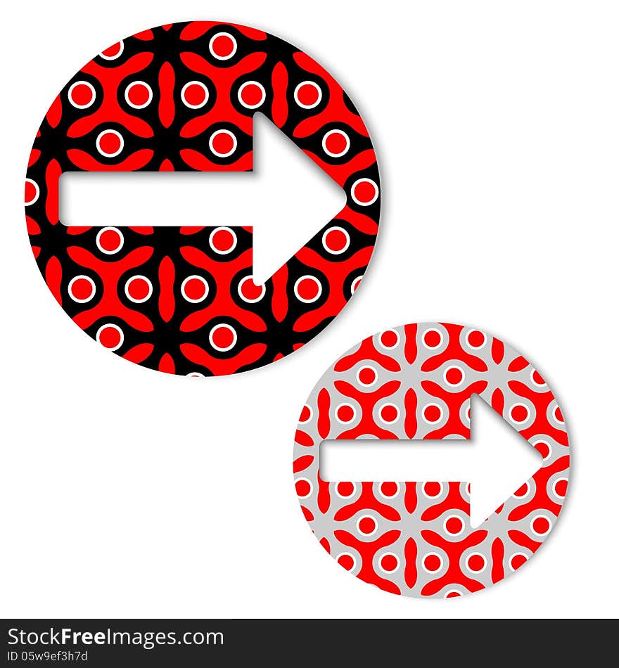 Set of two round with arrow