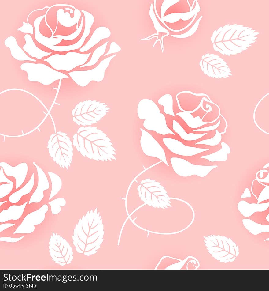 Pink roses on a pink background. Pink roses on a pink background